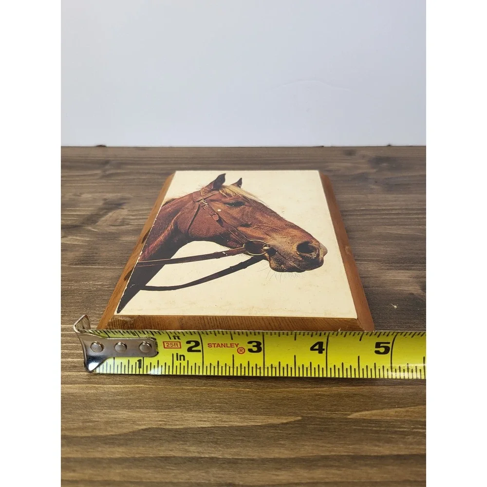 Vintage Horse Portrait Wood Plaque Rustic Equestrian Wall Decor Farmhouse Art